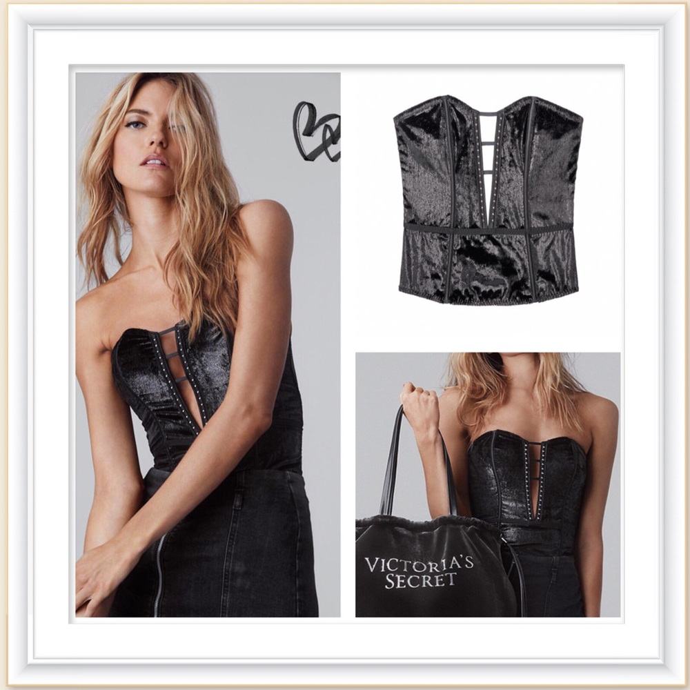 Victoria’s Secret Velvet Black bustier Top